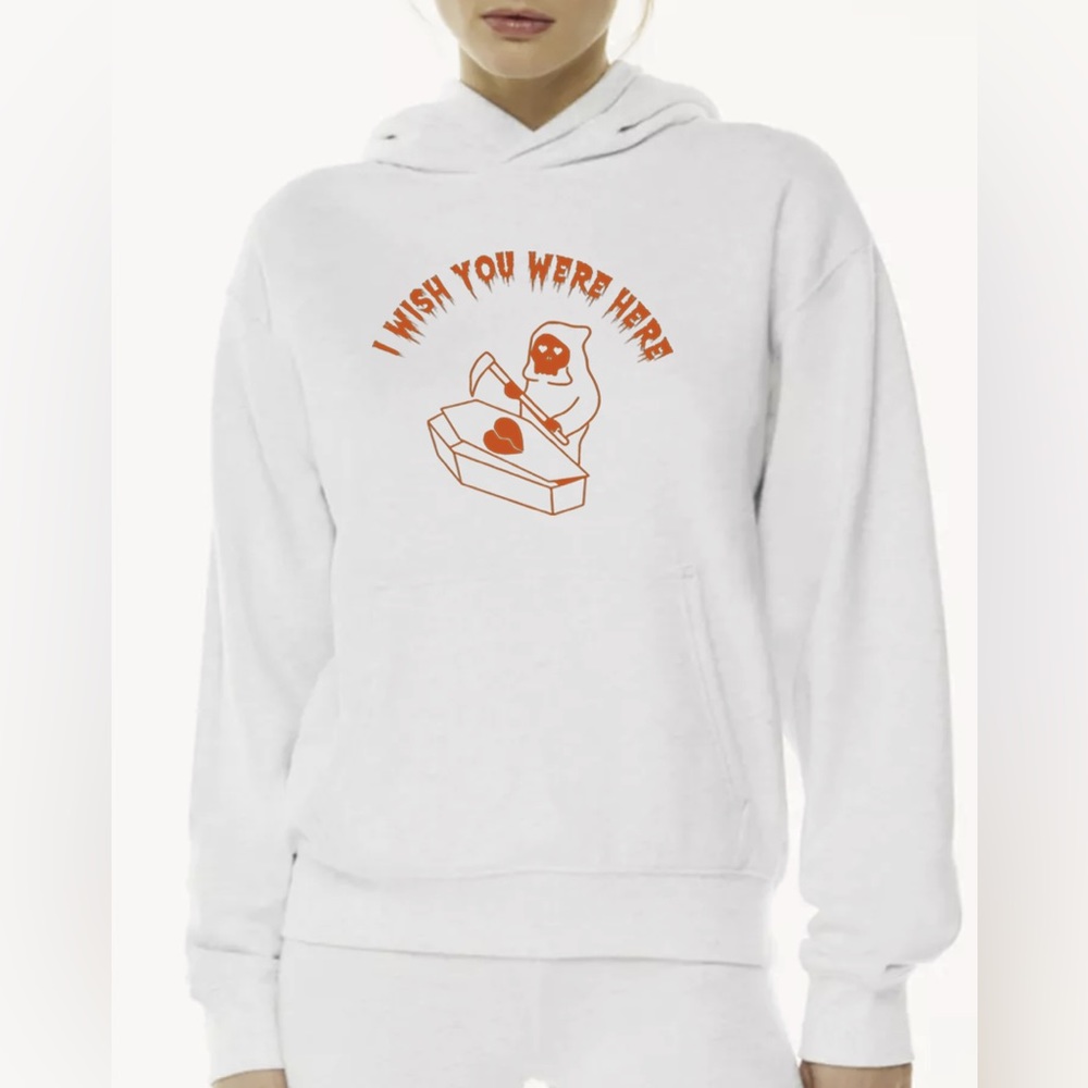 I Wish You Were Here 💔⚰️ - White Hoodie